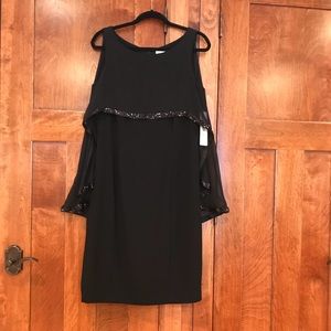 Badgley Mischka Black Sequin Cocktail Dress